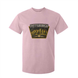 Pittsburgh Skyline Crest Graphic T Shirt For Kid Football Lover Gift