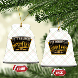 Pittsburgh Skyline Crest Graphic Ceramic Ornament Football Lover Gift