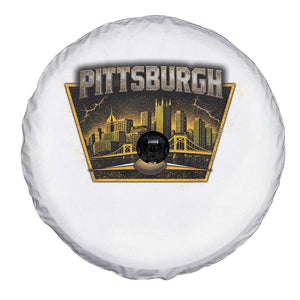 Pittsburgh Skyline Crest Graphic Spare Tire Cover Football Lover Gift