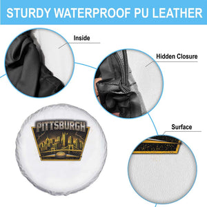 Pittsburgh Skyline Crest Graphic Spare Tire Cover Football Lover Gift