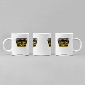 Pittsburgh Skyline Crest Graphic Coffee Mug Football Lover Gift