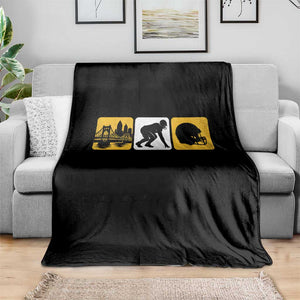 Pittsburgh Skyline Crest Graphic Throw Blanket Football Fan Pride