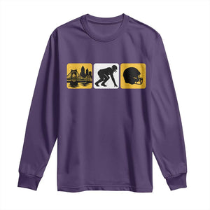 Pittsburgh Skyline Crest Graphic Long Sleeve Shirt Football Fan Pride