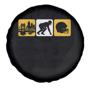 Pittsburgh Skyline Crest Graphic Spare Tire Cover Football Fan Pride