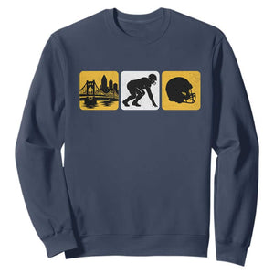 Pittsburgh Skyline Crest Graphic Sweatshirt Football Fan Pride