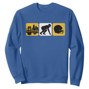 Pittsburgh Skyline Crest Graphic Sweatshirt Football Fan Pride