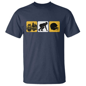 Pittsburgh Skyline Crest Graphic T Shirt Football Fan Pride