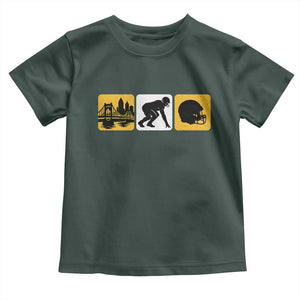 Pittsburgh Skyline Crest Graphic Toddler T Shirt Football Fan Pride