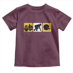Pittsburgh Skyline Crest Graphic Toddler T Shirt Football Fan Pride