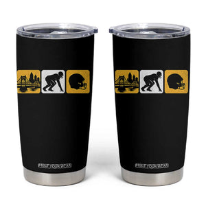Pittsburgh Skyline Crest Graphic Tumbler Cup Football Fan Pride