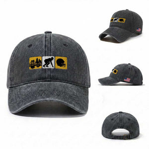 Pittsburgh Skyline Crest Graphic Washed Cotton Baseball Cap Football Fan Pride