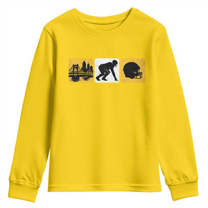 Pittsburgh Skyline Crest Graphic Youth Sweatshirt Football Fan Pride