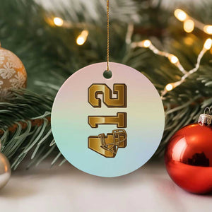 Vintage Pittsburgh City Skyline Crest Ceramic Ornament Game Day Fan Pride