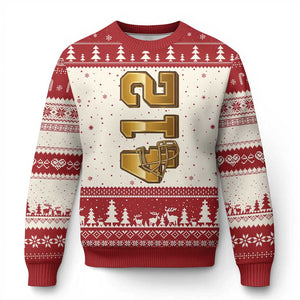 Vintage Pittsburgh City Skyline Crest Ugly Christmas Sweater Game Day Fan Pride