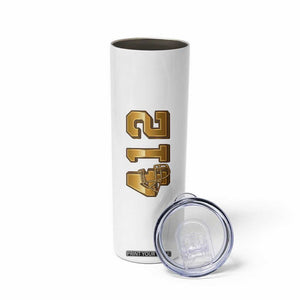 Vintage Pittsburgh City Skyline Crest Skinny Tumbler Game Day Fan Pride