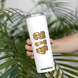 Vintage Pittsburgh City Skyline Crest Skinny Tumbler Game Day Fan Pride