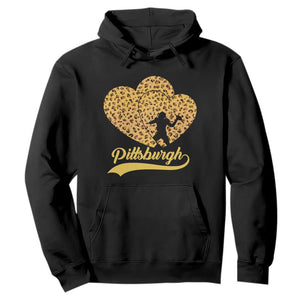 Vintage Leopard Heart Pittsburgh Pride Hoodie Football Lover Gift