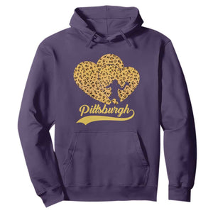 Vintage Leopard Heart Pittsburgh Pride Hoodie Football Lover Gift