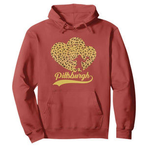 Vintage Leopard Heart Pittsburgh Pride Hoodie Football Lover Gift