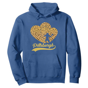 Vintage Leopard Heart Pittsburgh Pride Hoodie Football Lover Gift