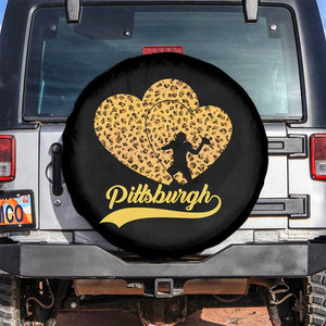 Vintage Leopard Heart Pittsburgh Pride Spare Tire Cover Football Lover Gift