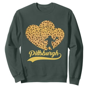 Vintage Leopard Heart Pittsburgh Pride Sweatshirt Football Lover Gift