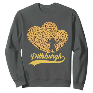 Vintage Leopard Heart Pittsburgh Pride Sweatshirt Football Lover Gift