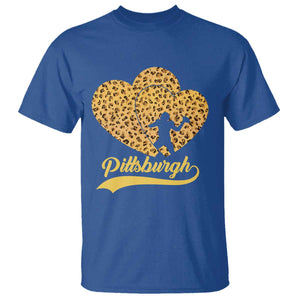 Vintage Leopard Heart Pittsburgh Pride T Shirt Football Lover Gift