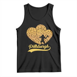 Vintage Leopard Heart Pittsburgh Pride Tank Top Football Lover Gift