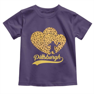 Vintage Leopard Heart Pittsburgh Pride Toddler T Shirt Football Lover Gift