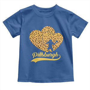 Vintage Leopard Heart Pittsburgh Pride Toddler T Shirt Football Lover Gift