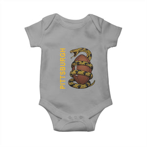 Vintage Black And Gold Rattlesnake Baby Onesie Pittsburgh Sports Fan