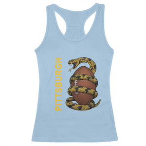 Vintage Black And Gold Rattlesnake Racerback Tank Top Pittsburgh Sports Fan