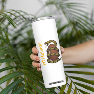 Vintage Black And Gold Rattlesnake Skinny Tumbler Pittsburgh Sports Fan