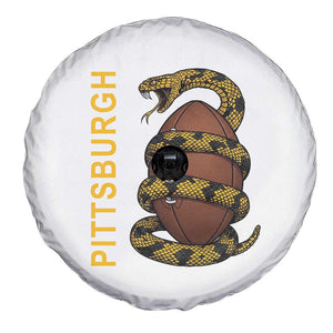 Vintage Black And Gold Rattlesnake Spare Tire Cover Pittsburgh Sports Fan