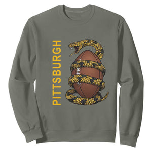 Vintage Black And Gold Rattlesnake Sweatshirt Pittsburgh Sports Fan