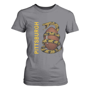 Vintage Black And Gold Rattlesnake T Shirt For Women Pittsburgh Sports Fan