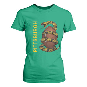 Vintage Black And Gold Rattlesnake T Shirt For Women Pittsburgh Sports Fan