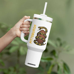 Vintage Black And Gold Rattlesnake Tumbler With Handle Pittsburgh Sports Fan
