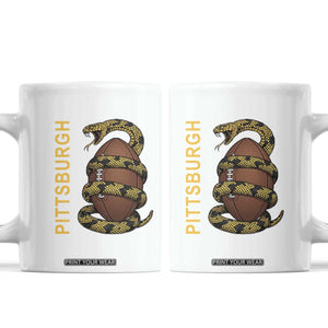 Vintage Black And Gold Rattlesnake Coffee Mug Pittsburgh Sports Fan