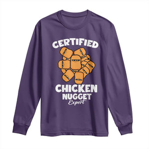 Funny Food Lover Gift Long Sleeve Shirt Certified Chicken Nugget Expert TS12 Purple Print Your Wear