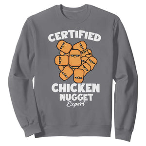Funny Food Lover Gift Sweatshirt Certified Chicken Nugget Expert TS12 Charcoal Print Your Wear