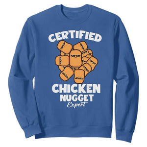 Funny Food Lover Gift Sweatshirt Certified Chicken Nugget Expert TS12 Royal Blue Print Your Wear