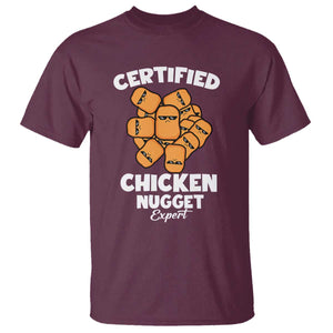 Funny Food Lover Gift T Shirt Certified Chicken Nugget Expert TS12 Maroon Print Your Wear