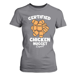 Funny Food Lover Gift T Shirt For Women Certified Chicken Nugget Expert TS12 Charcoal Print Your Wear