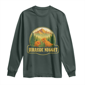 Jurassic Nugget World Dino Long Sleeve Shirt Nugget Lover Gift TS12 Dark Forest Green Print Your Wear