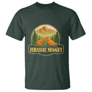 Jurassic Nugget World Dino T Shirt Nugget Lover Gift TS12 Dark Forest Green Print Your Wear