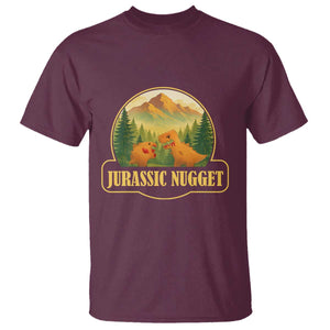 Jurassic Nugget World Dino T Shirt Nugget Lover Gift TS12 Maroon Print Your Wear