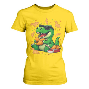Funny Dinosaur Eating Chicken Nuggets T Shirt For Women Food Lover Gift TS12 Daisy Print Your Wear