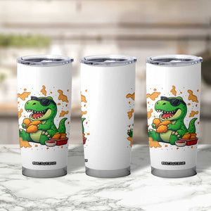Funny Dinosaur Eating Chicken Nuggets Tumbler Cup Food Lover Gift TS12 Print Your Wear